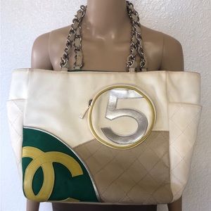 CHANEL Canvas Quilted N°5 Shopping Tote. NEW YEAR PRICE DROP !!